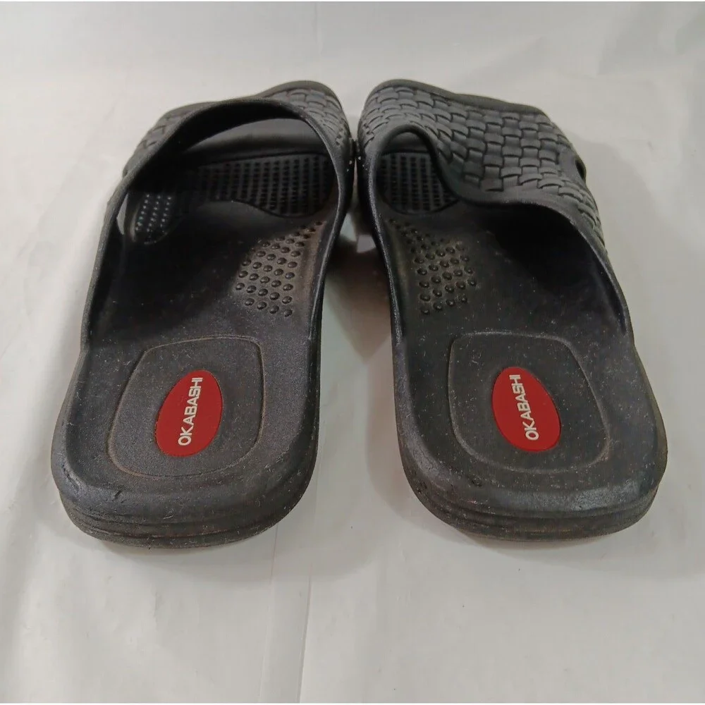 Okabash Men's Size XL (10.5-11.5) Slip on Sandals Black